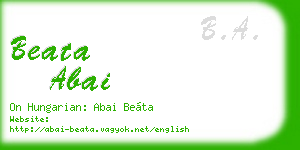 beata abai business card